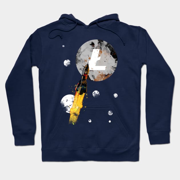 Up To The Moon : Litecoin Edition Hoodie by CryptoTextile